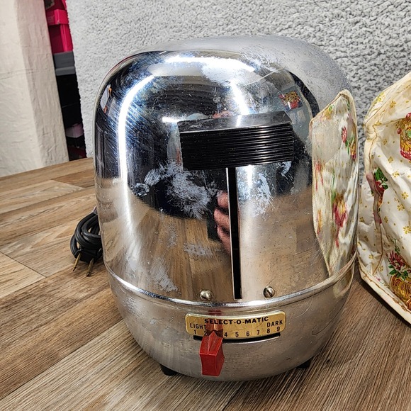 Iona Select-O-Matic Toaster Vintage Chrome‎ 2-Slice Mid-Century w/ Cover - Picture 3 of 14